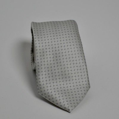 Cravatta microfantasia argento