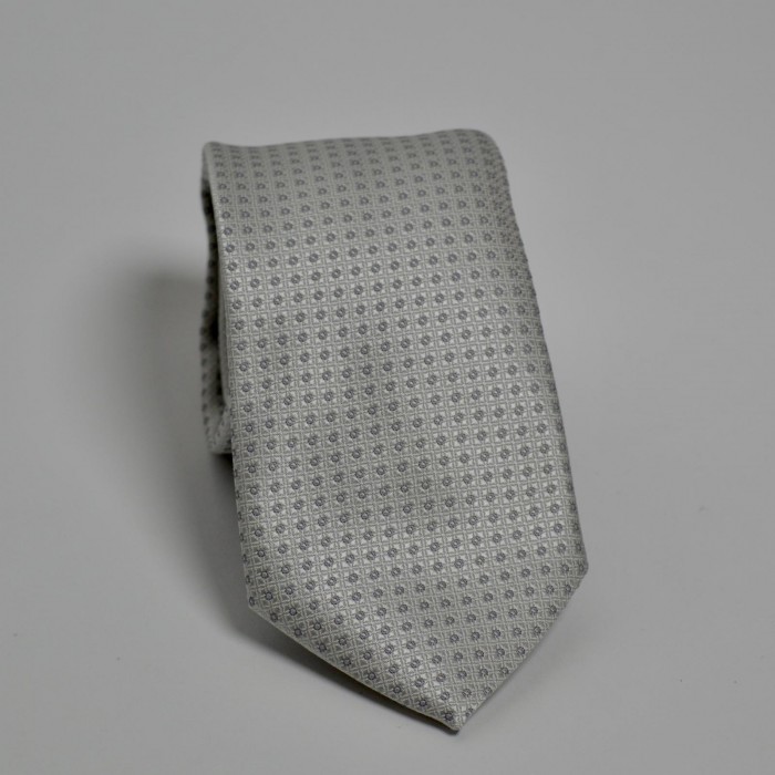 Cravatta microfantasia argento