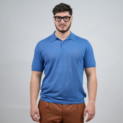Polo 2 bottoni - Celeste