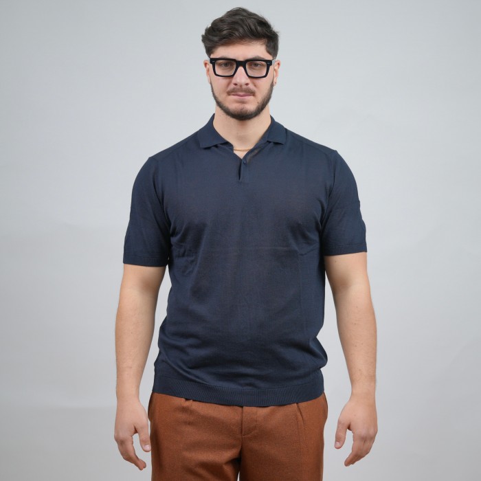 Polo 2 bottoni - Blu