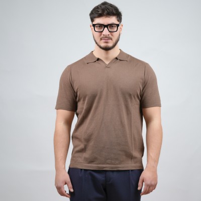 Polo in cotone collo a V -...