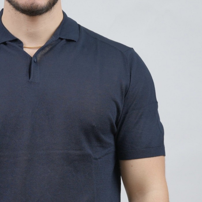 Polo 2 bottoni - Blu