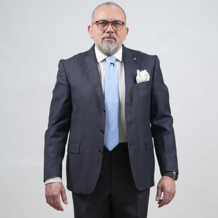 Abito monopetto spigato blu DROP-4