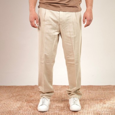 Pantalone chino in lino e...