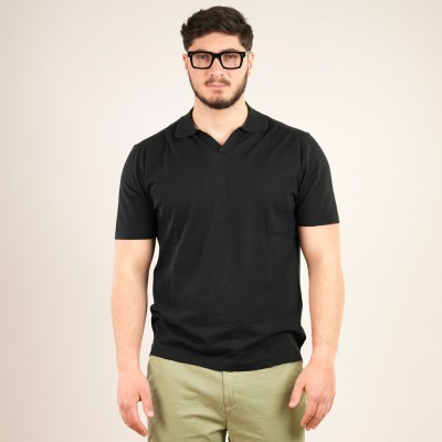 Polo in cotone collo a V -...