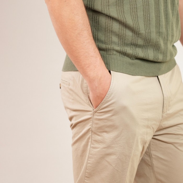 Pantalone in cotone chino - Beige