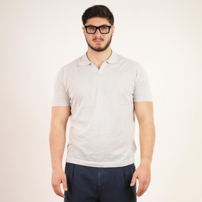 Polo in cotone collo a V -...