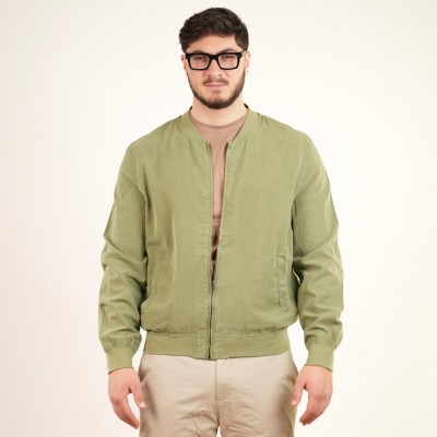 Bomber in cotone - Verde