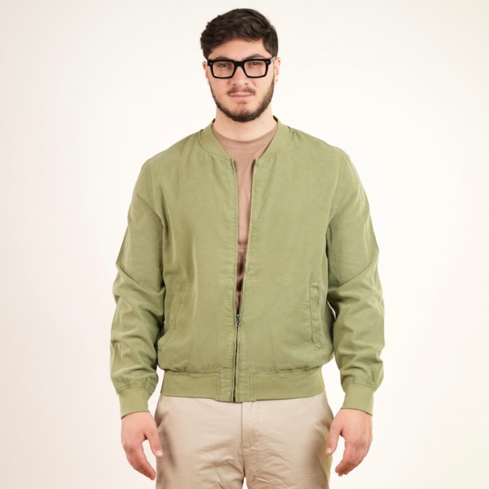 Bomber in cotone - Verde