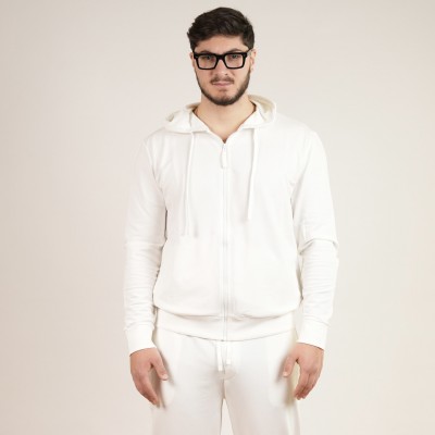 Felpa con zip in cotone -...