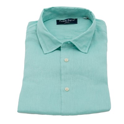 Camicia in lino verde menta