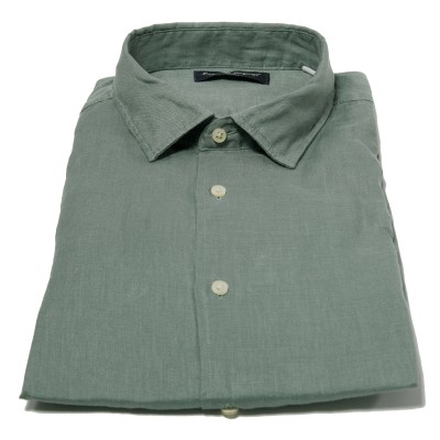 Camicia in lino verde