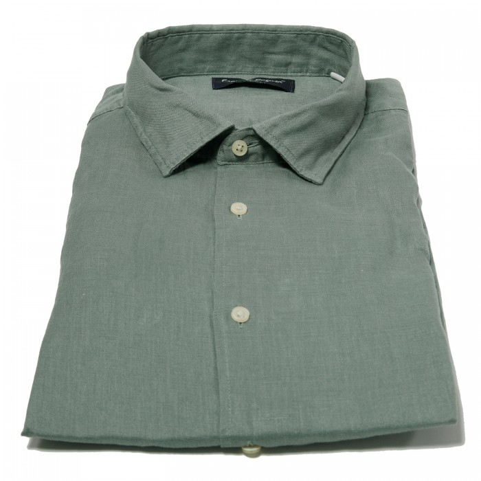 Camicia in lino verde