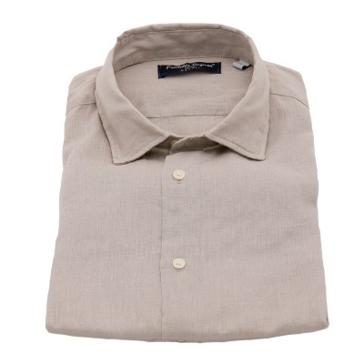 Camicia in lino beige