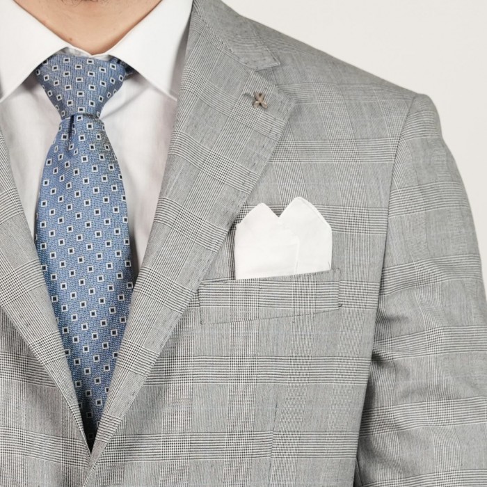 Giacca monopetto grigio galles