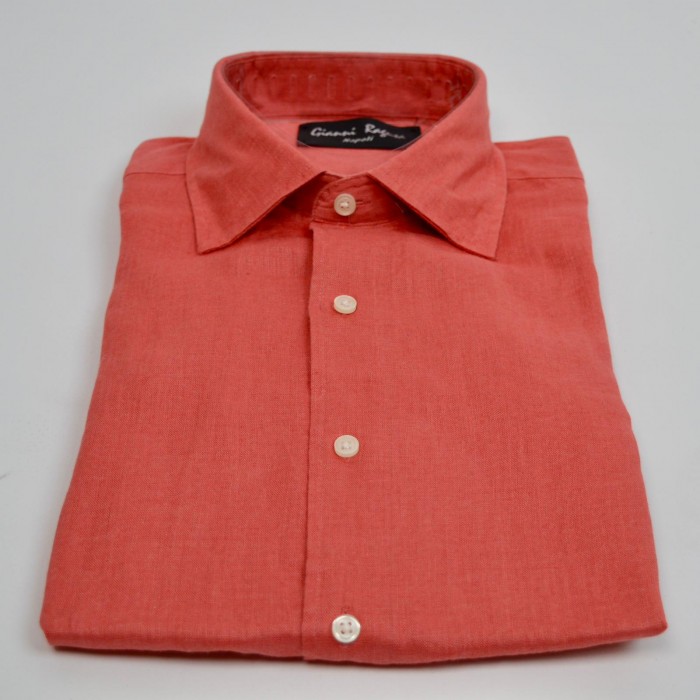 Camicia in lino rossa
