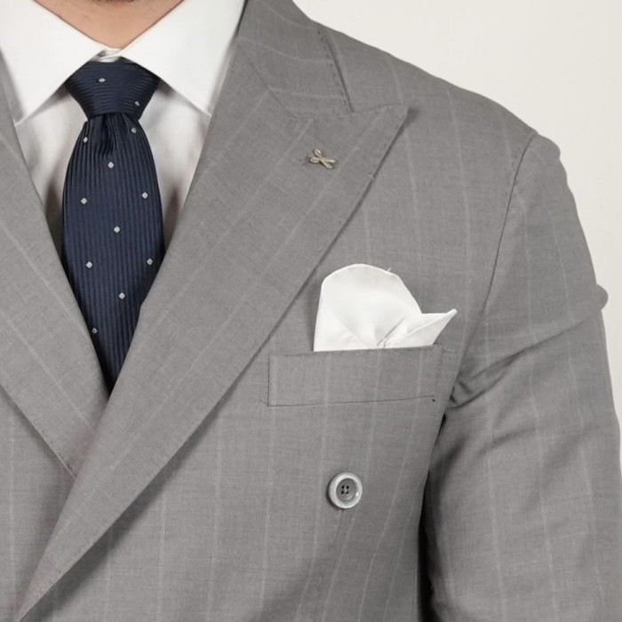 Abito doppio petto gessato largo -...