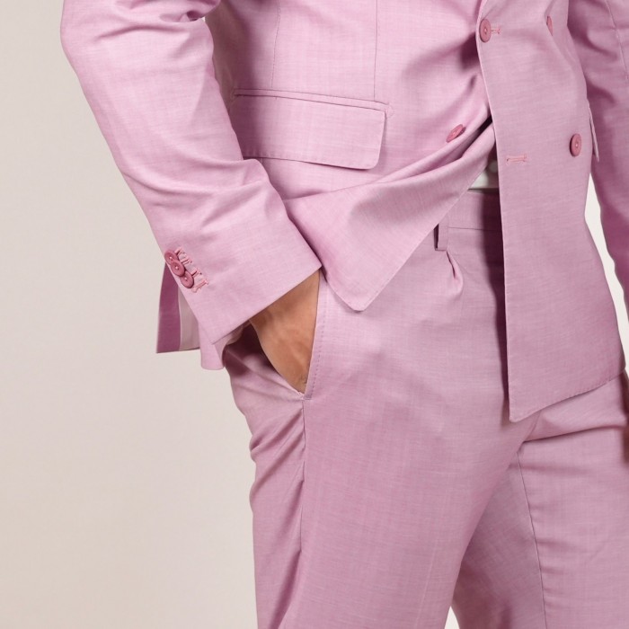 Abito doppio petto - spigato rosa