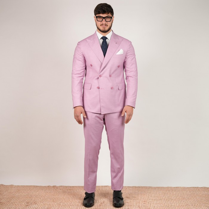 Abito doppio petto - spigato rosa