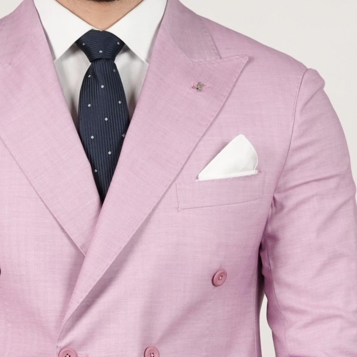 Abito doppio petto - spigato rosa