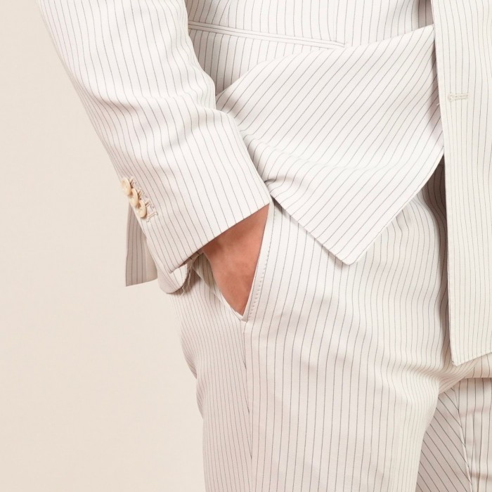 Abito doppio petto gessato - Bianco