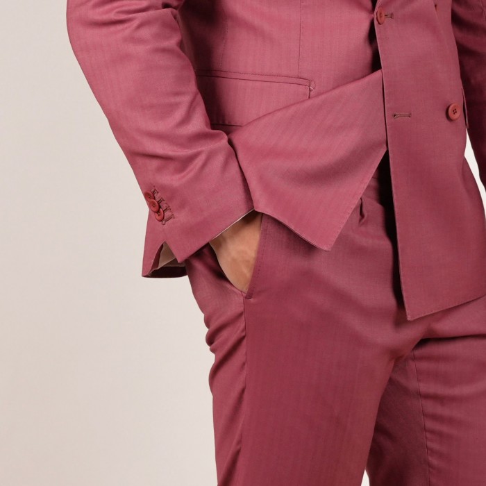 Abito doppio petto - spigato borgogna