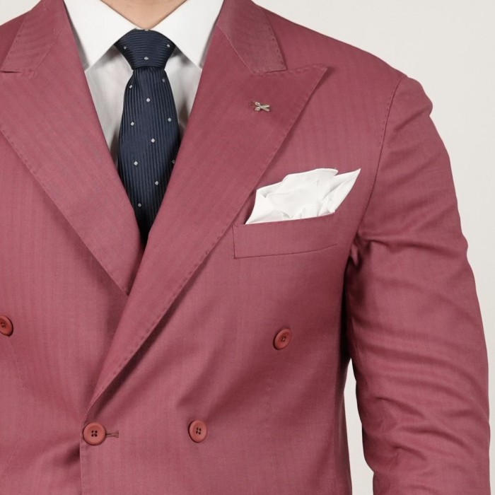 Abito doppio petto - spigato borgogna