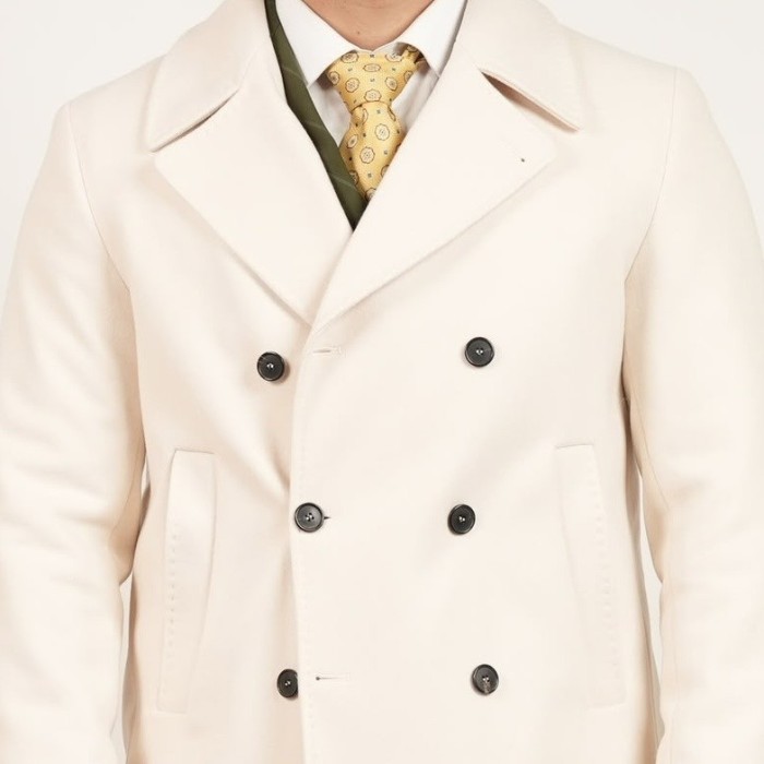 Cappotto doppio petto in lana - Bianco