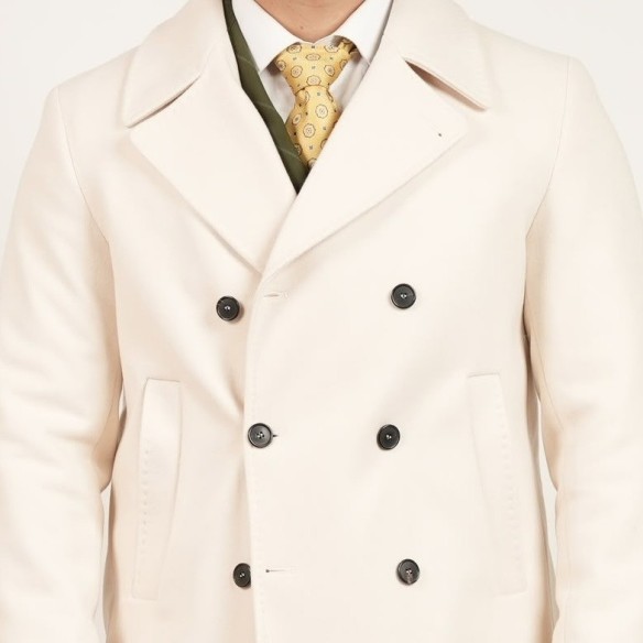 Cappotto doppio petto in lana - Bianco