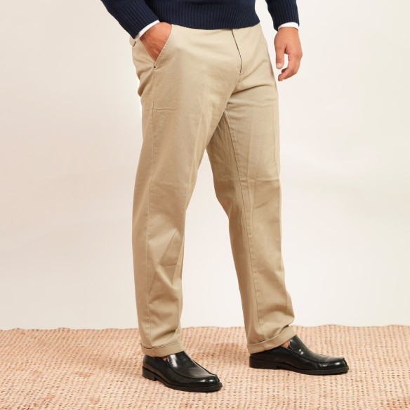 Pantalone in cotone chino - Beige