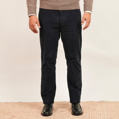 Pantalone 5 tasche velluto a coste - Blu