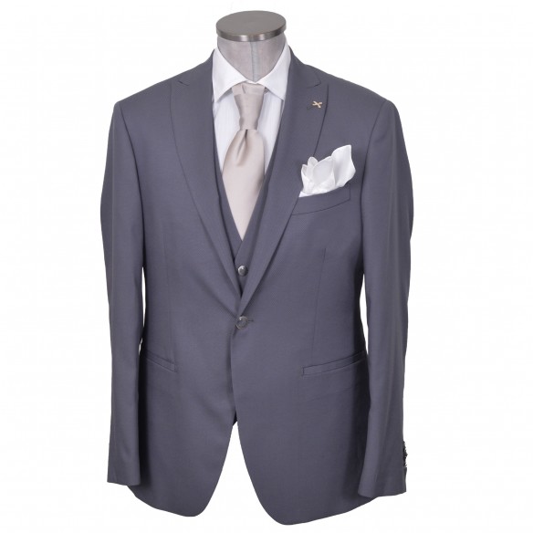 Abito da cerimonia 3 pezzi microtramatura in lana grigio 900002