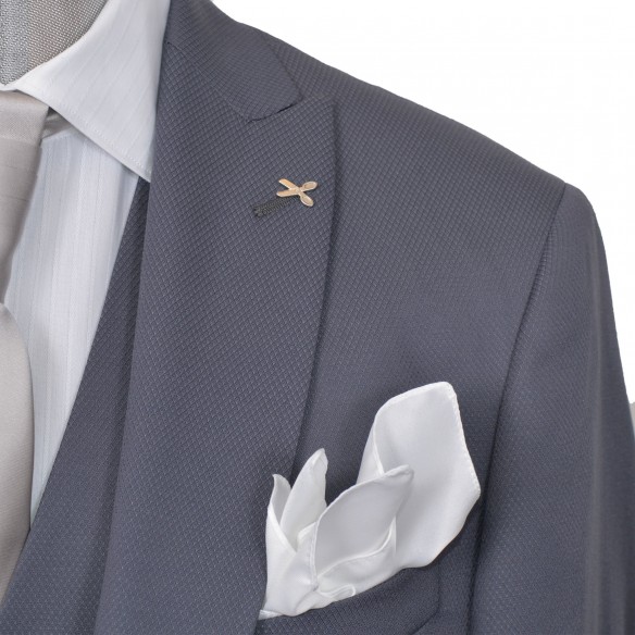 Abito da cerimonia 3 pezzi microtramatura in lana grigio 900002