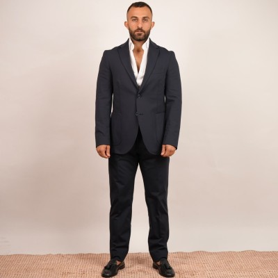 Abito monopetto - Blu tessuto elastico