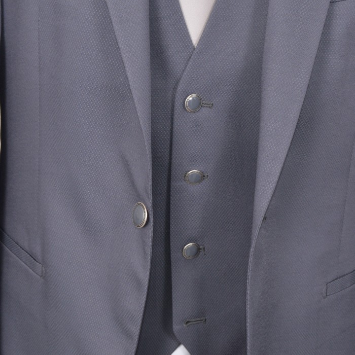 Abito da cerimonia 3 pezzi microtramatura in lana grigio 900002