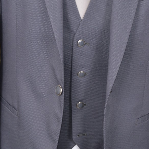 Abito da cerimonia 3 pezzi microtramatura in lana grigio 900002