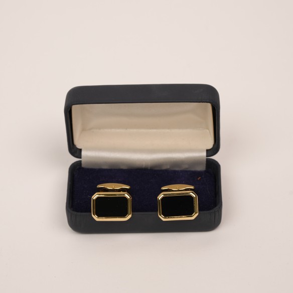 Gemelli rettangolari nero e oro