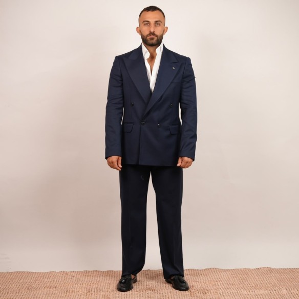 Abito doppio petto over - Blu