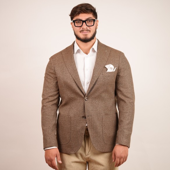 Giacca monopetto galles - Cammello
