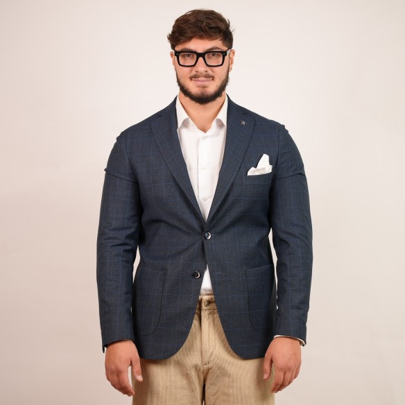 Giacca monopetto galles - Blu