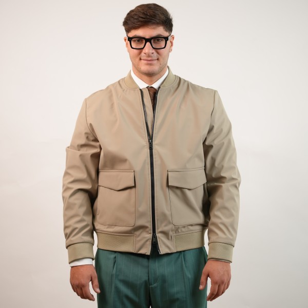 Giubbotto imbottito con zip - Beige