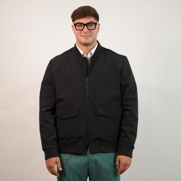 Giubbotto imbottito con zip - Nero