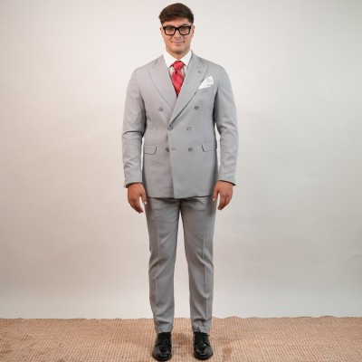 Abito doppio petto gessato - Grigio