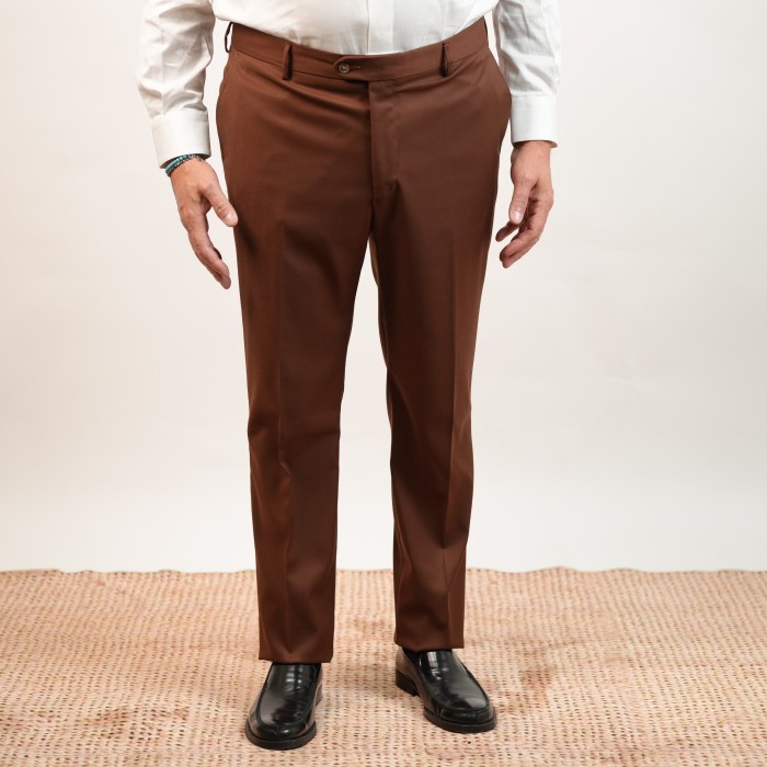 Pantalone drop 4 in lana - Moro