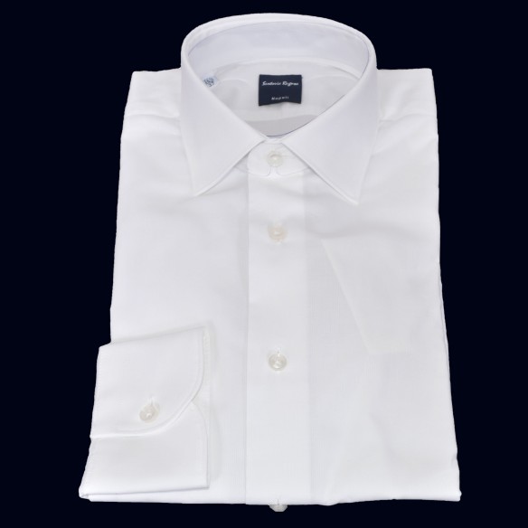 Camicia in cotone e elastan bianco 5057