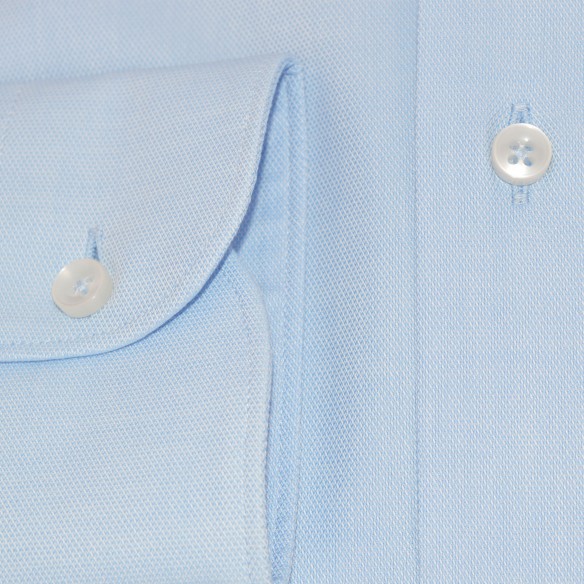 Camicia in cotone microtramatura celeste 8016